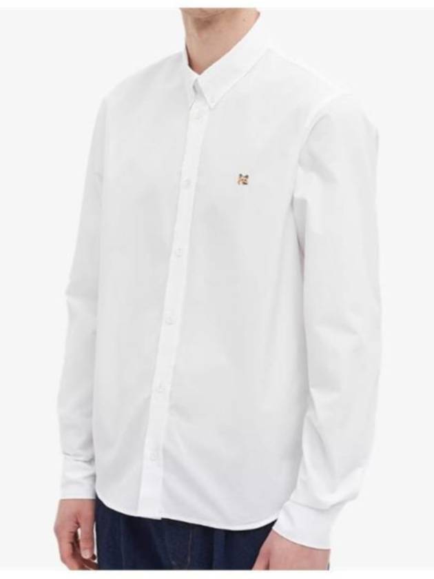 Small Fox Head Patch Classic Long Slevee Shirt White - MAISON KITSUNE - BALAAN 4