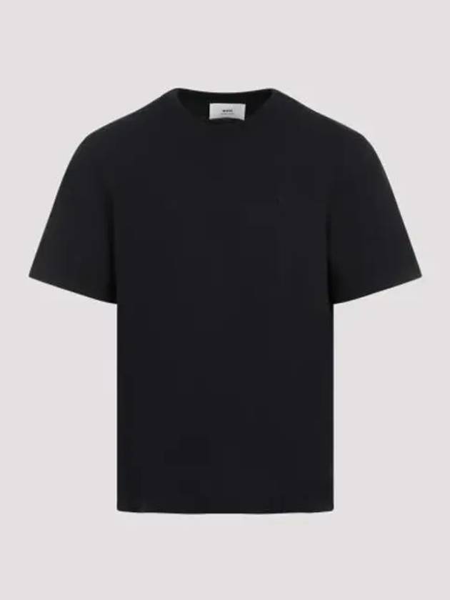 Small Heart Logo Short Sleeve T-Shirt Black - AMI - BALAAN 2