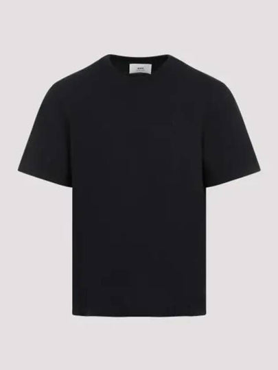 Small Heart Logo Short Sleeve T-Shirt Black - AMI - BALAAN 2