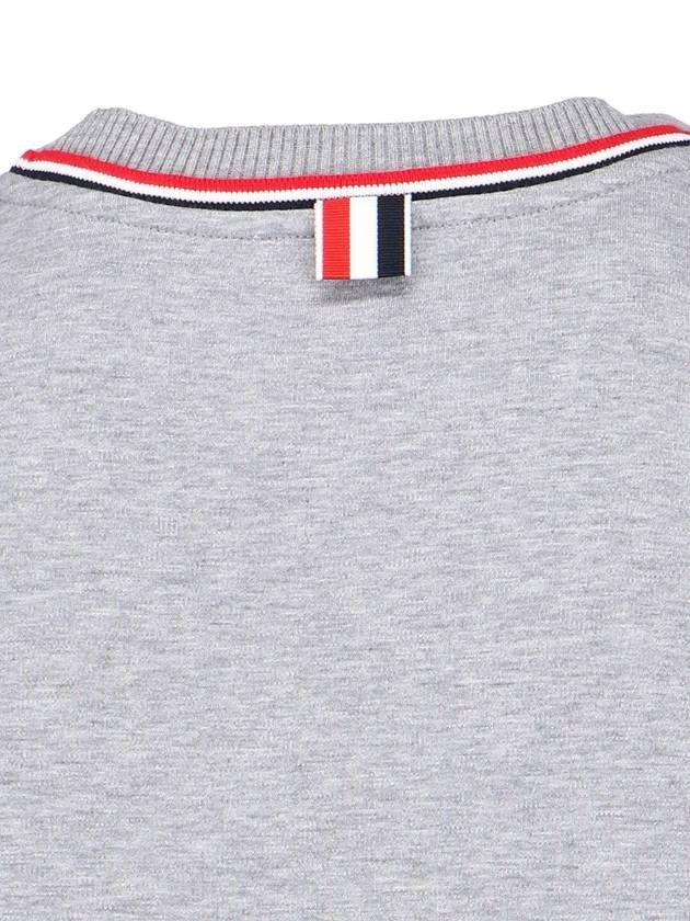 RWB Trimmed Cotton Short Sleeve T-Shirt Grey - THOM BROWNE - BALAAN 5