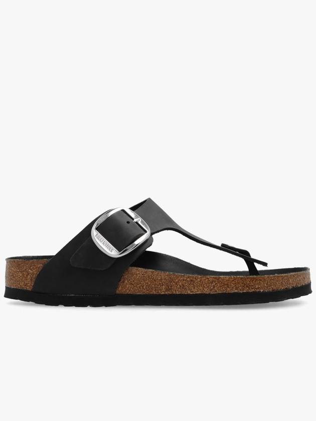 Gizeh Big Buckle Natural Leather Flip Flop Black - BIRKENSTOCK - BALAAN 2