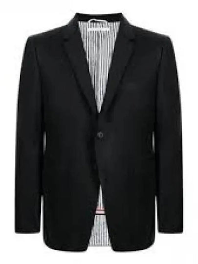 Super 120S Wool Twill Single Breasted Classic Jacket Black - THOM BROWNE - BALAAN 2