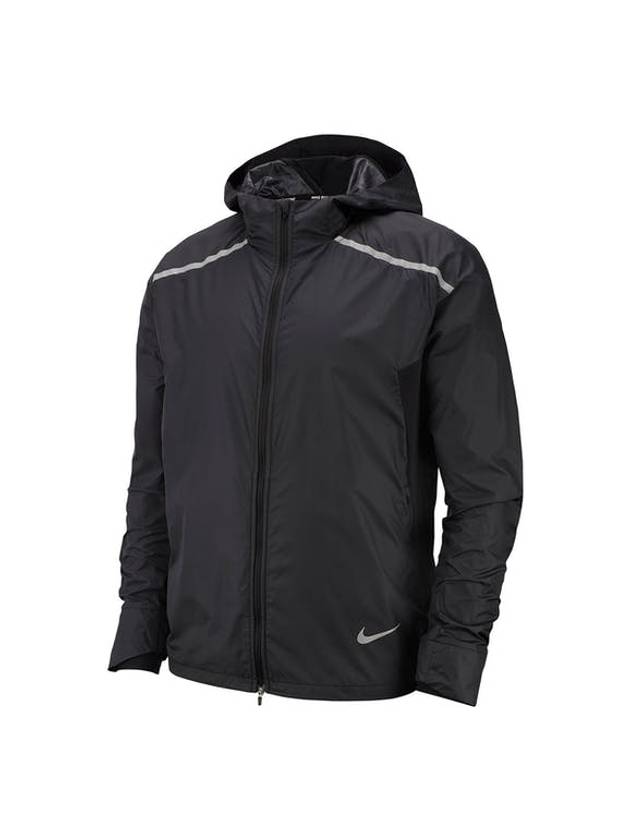 Repel Reflective Running Hooded Jacket Black - NIKE - BALAAN 1