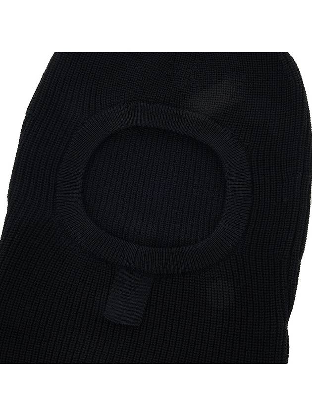 Logo Patch Wool Balaclava Black - STONE ISLAND - BALAAN 8