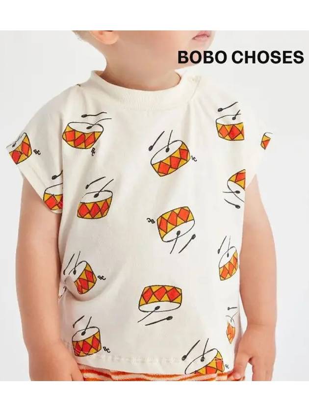 Baby Play the Drum All Over Short Sleeve T Shirt 124AB007 110 - BOBO CHOSES - BALAAN 5