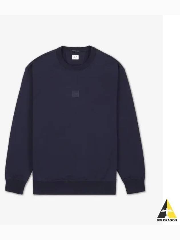 Stretch Fleece Crew Neck Sweatshirt Navy - CP COMPANY - BALAAN 2