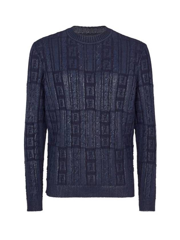 FF Wool Sweatshirt Blue - FENDI - BALAAN 1