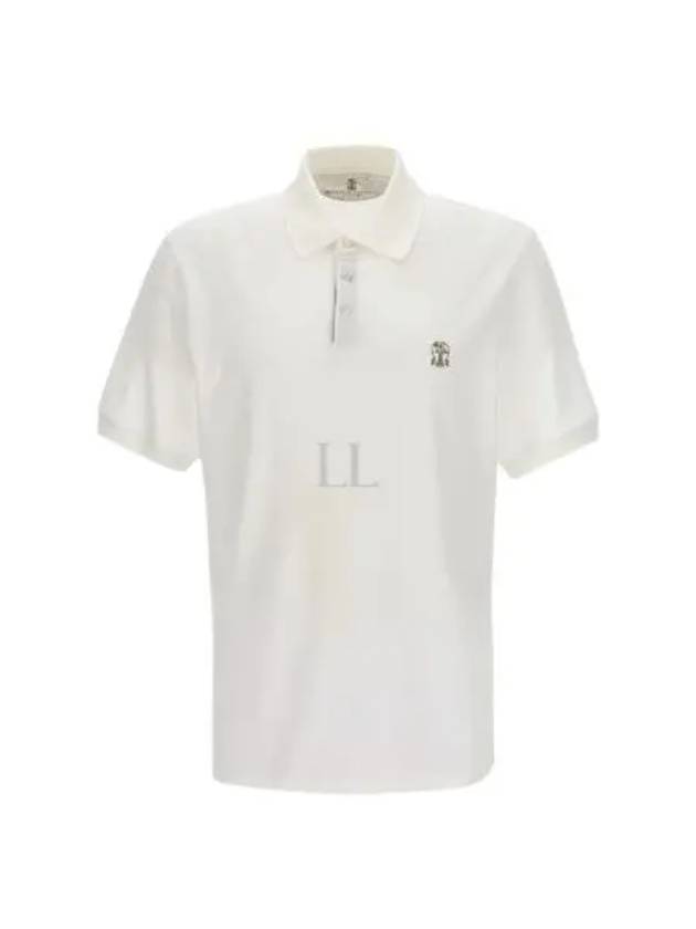 Logo Cotton Polo Shirt White - BRUNELLO CUCINELLI - BALAAN 2