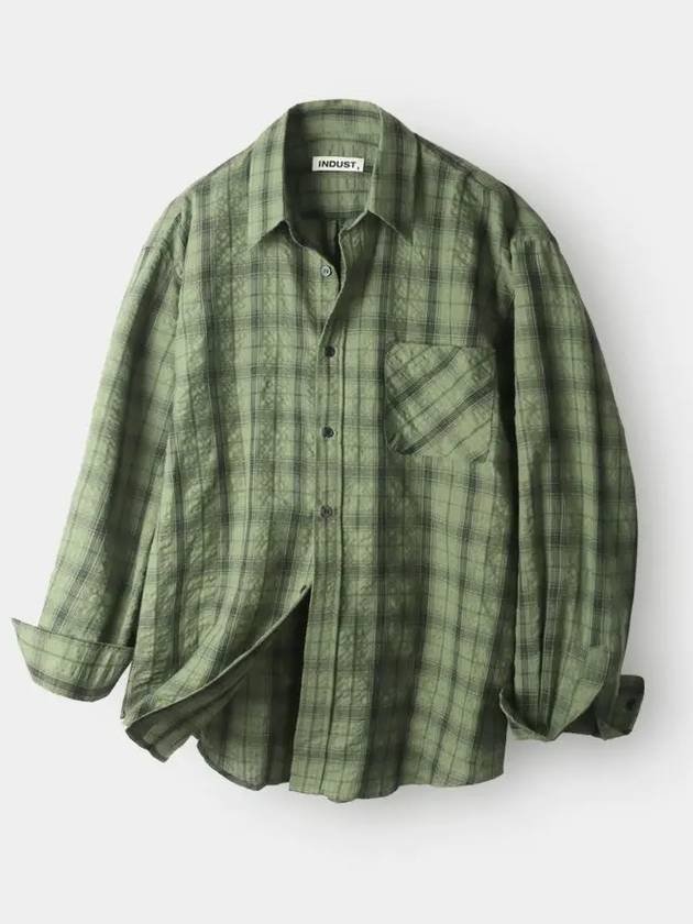 Breed Wrinkle Check Shirt Khaki - INDUST - BALAAN 7