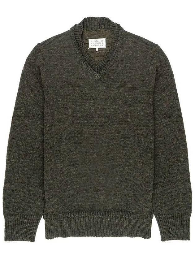 Men's 4 Stitch Elbow Patch Knit Top Dark Green - MAISON MARGIELA - BALAAN 2