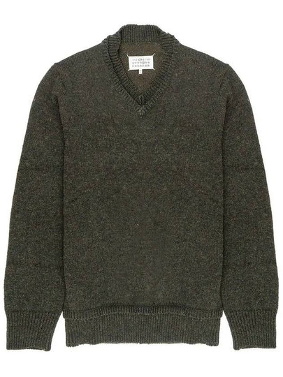 Men's 4 Stitch Elbow Patch Knit Top Dark Green - MAISON MARGIELA - BALAAN 2