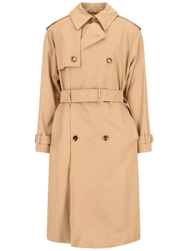 Double Breasted Long Gabardine Trench Coat Teddy - BURBERRY - BALAAN 2