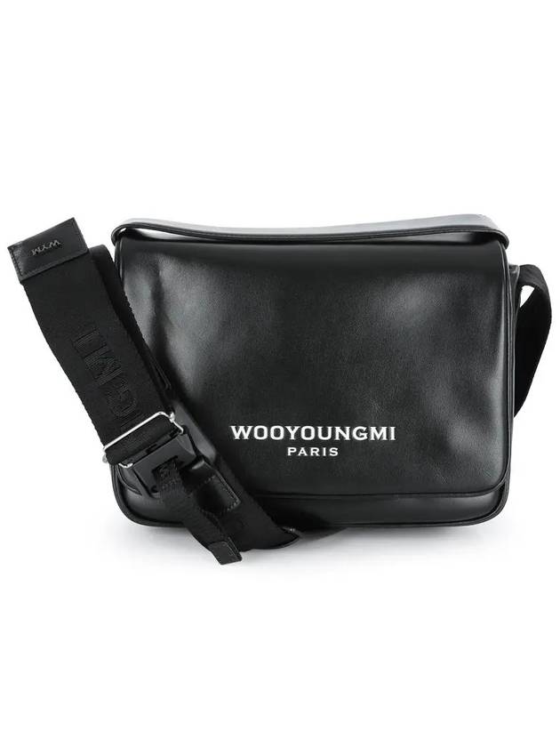 Logo Leather Messenger Bag Black - WOOYOUNGMI - BALAAN 3