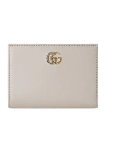 GG Marmont Leather Half Wallet Light Grey - GUCCI - BALAAN 1