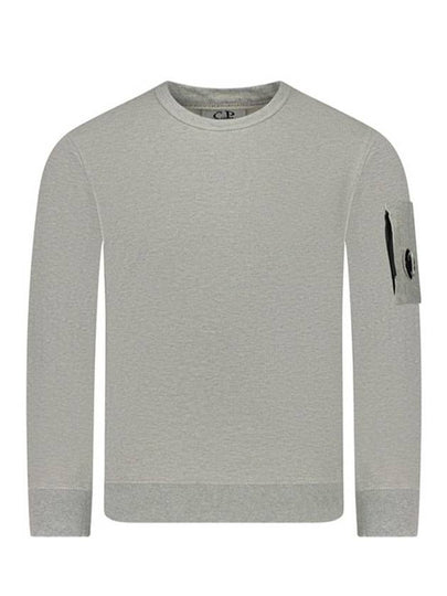 Men's Lens Wafen Light Fleece Sweatshirt Melange Grey - CP COMPANY - BALAAN 2