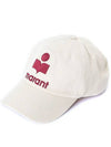 Tyron Logo Cotton Ball Cap Ecru Red - ISABEL MARANT - BALAAN 3