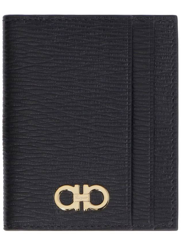 Gancini Card Wallet Black - SALVATORE FERRAGAMO - BALAAN 3