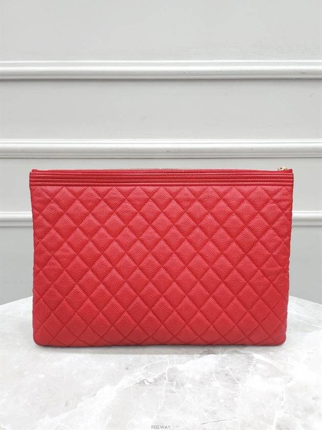 Lux You Red Boy Caviar New Medium Clutch Bag - CHANEL - BALAAN 3