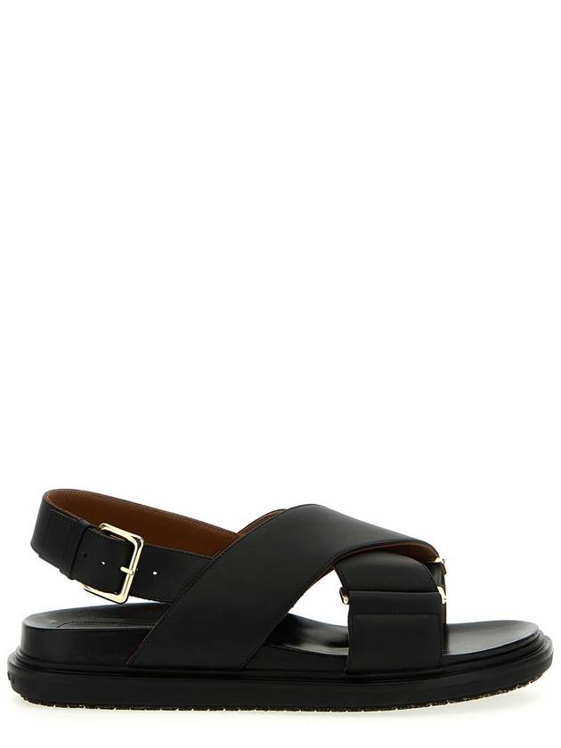 Fussbet Leather Sandals Black - MARNI - BALAAN 2