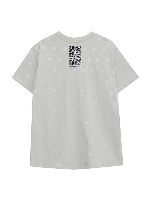 Dot Labeling Short Sleeve T-Shirt Grey - PEOPLE OF THE WORLD - BALAAN 3