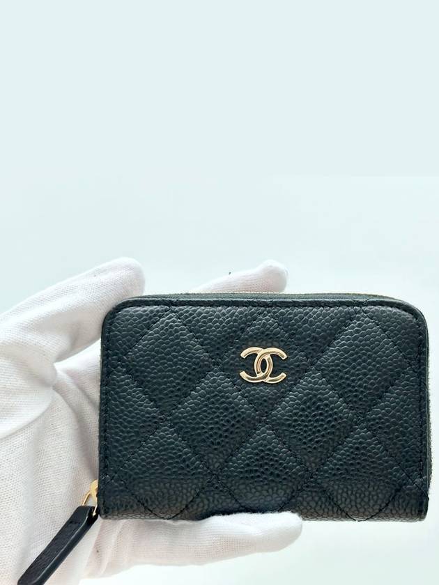 Classic zipper card wallet, coin purse, black caviar gold AP0216 - CHANEL - BALAAN 5