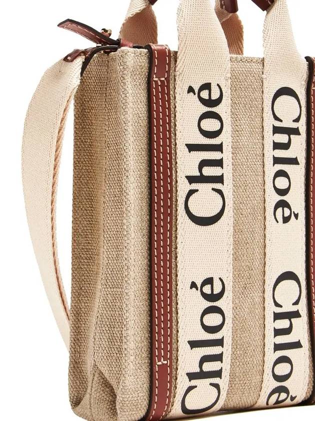 Woody Mini Tote Bag Beige Brown - CHLOE - BALAAN 5