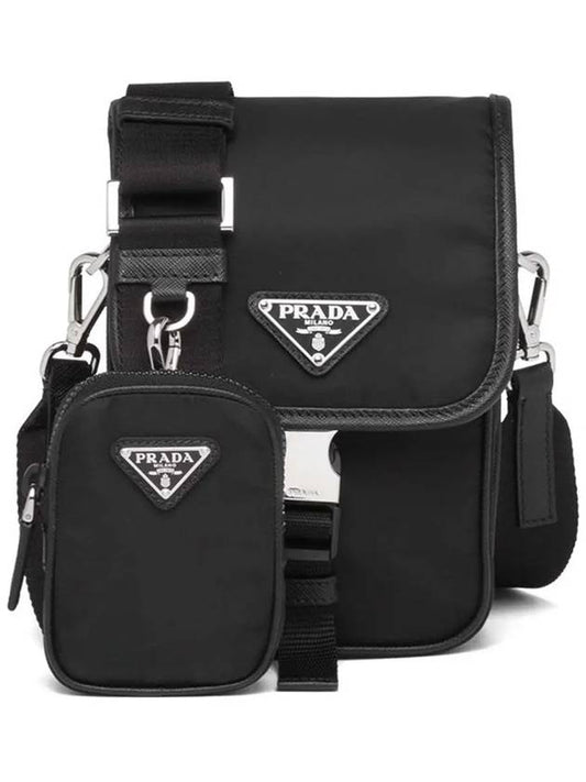 Re-Nylon Saffiano Mini Cross Bag Black - PRADA - BALAAN 2