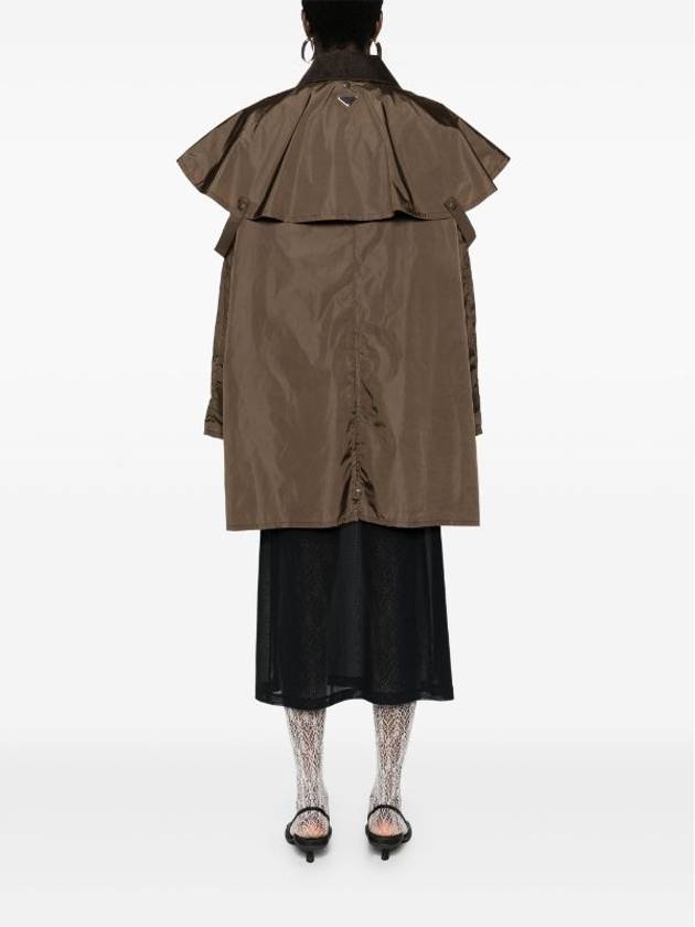 Light technical fabric raincoat dark brown - PRADA - BALAAN 4