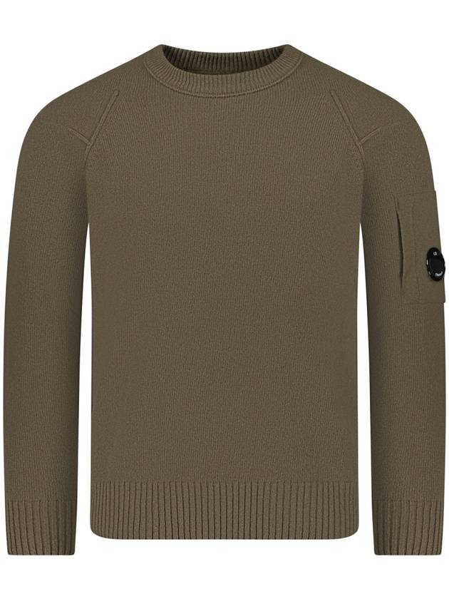 Lambswool GRS Crew Neck Knit Top Green - CP COMPANY - BALAAN 2