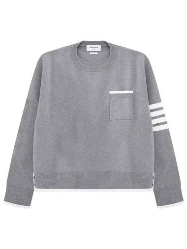 23SS MKA452A Y3006 055 Milanese stitch tipping knit gray 987911 - THOM BROWNE - BALAAN 1