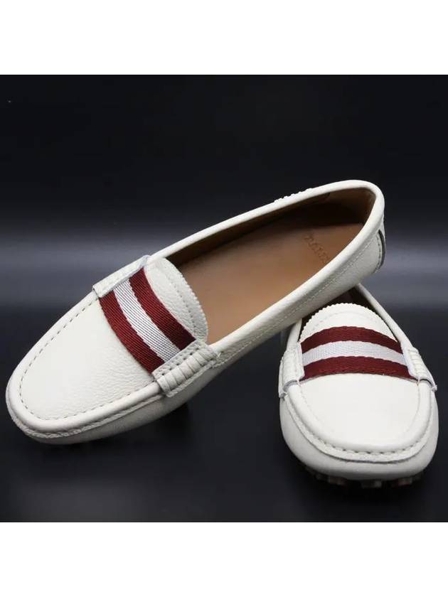 Leather Logo Driving Shoes White - BALLY - BALAAN 5