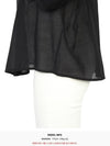 Women's Lace Insert Collar Long Sleeve Cotton Blouse Black - VANESSA BRUNO - BALAAN 10