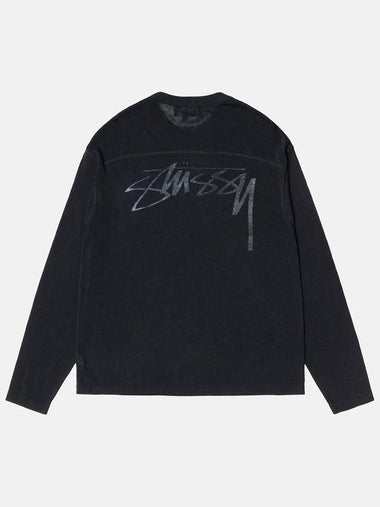 Men's lightweight football crew black knit top 117181 - STUSSY - BALAAN 1