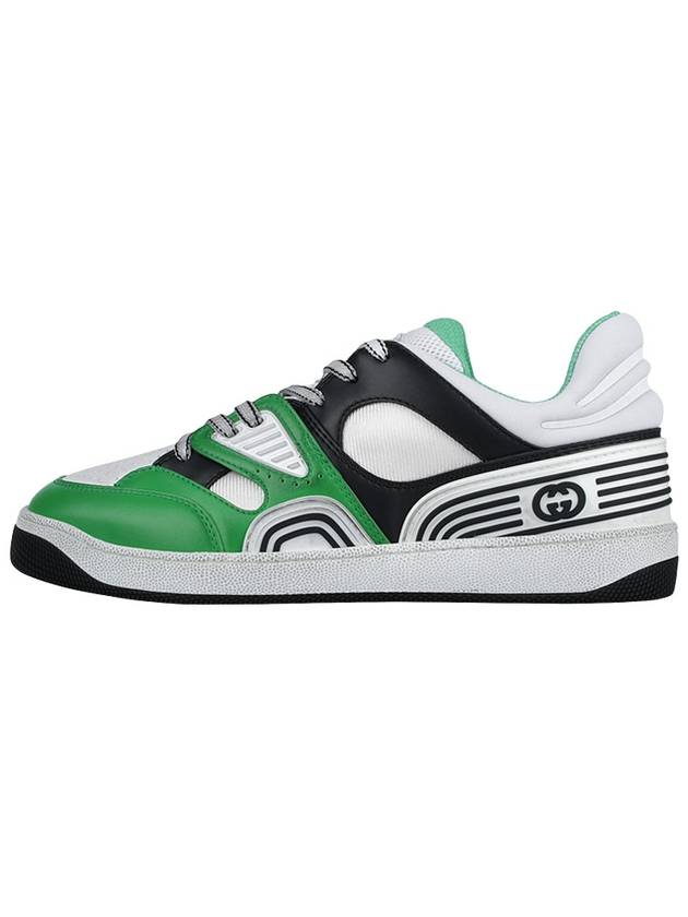 Men's Basket Low Top Sneakers Green - GUCCI - BALAAN 4