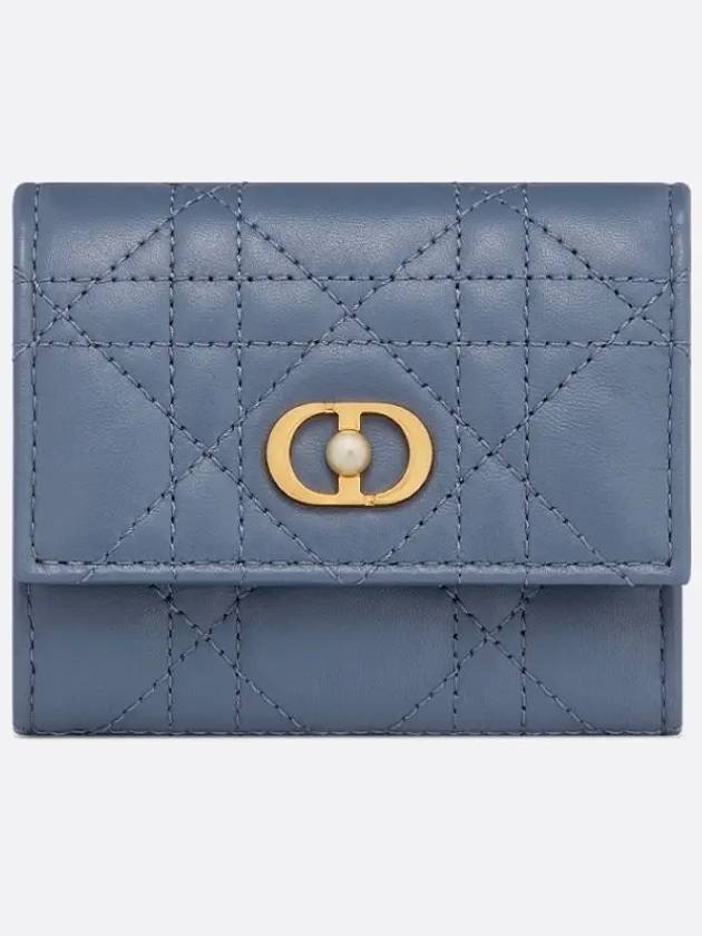 Wallet Denim Blue Cannage Sheepskin S3105UNJB M90B - DIOR - BALAAN 1