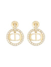 Petit CD Crystal Earrings Gold - DIOR - BALAAN 1