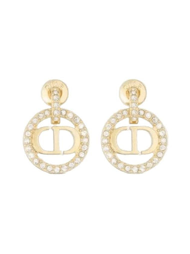 Petit CD Crystal Earrings Gold - DIOR - BALAAN 1