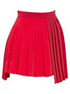 Women s Golf Wear Asymmetric Color Pleated Skirt Rose Red - J JANE - BALAAN 3