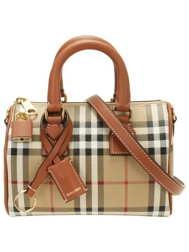 Mini Check Bowling Bag Brown - BURBERRY - BALAAN 1