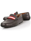 Men's Pierced Striped Leather Loafers Brown - BALLY - BALAAN 3