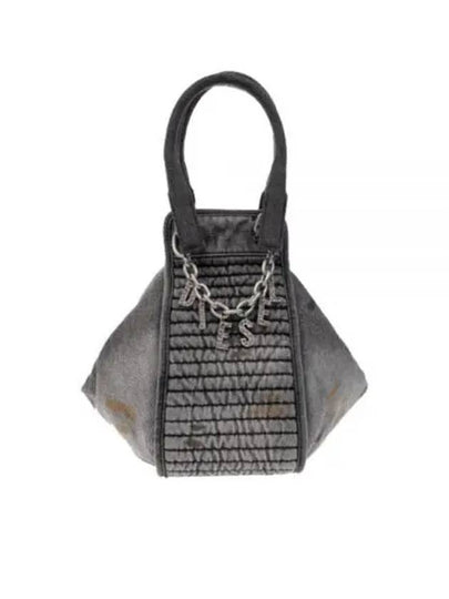 Women's D-Vina Small Solarize Denim Tote Bag Black - DIESEL - BALAAN 2