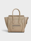 Drummed Calfskin Micro Luggage Tote Bag Dune - CELINE - BALAAN 2