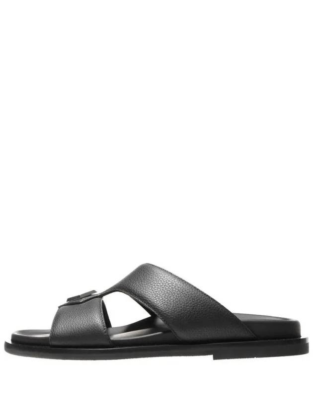 Aqua Grained Calfskin Sandal Black - DIOR - BALAAN 4