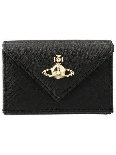 Logo Plaque Foldover Half Wallet Black - VIVIENNE WESTWOOD - BALAAN 2