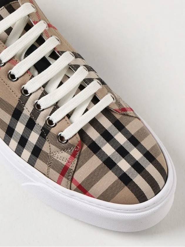 Vintage Check Cotton Low Top Sneakers Beige - BURBERRY - BALAAN 5