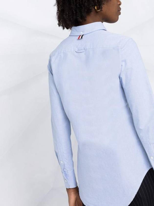 Women's Hidden Three Stripes Oxford Classic Shirt Sky Blue - THOM BROWNE - BALAAN 4