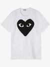 Women's Big Black Heart Short Sleeve T-Shirt P1 T069 1 White - COMME DES GARCONS PLAY - BALAAN 3