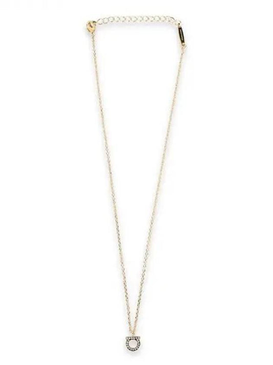 Gancini Crystal Necklace Gold - SALVATORE FERRAGAMO - BALAAN 2