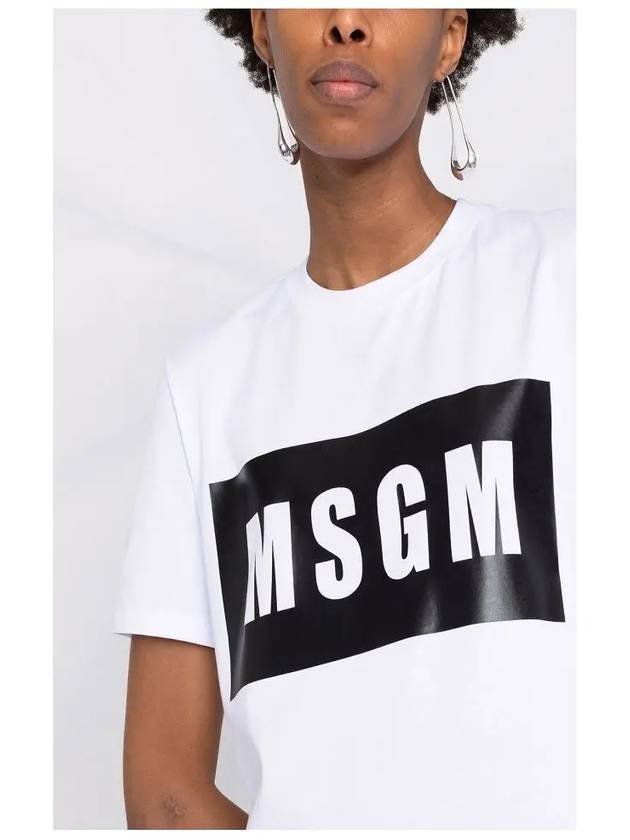 Box Logo Short Sleeve T-Shirt White - MSGM - BALAAN 6