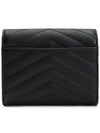 Matelasse Monogram Quilting Flap Half Wallet Black - SAINT LAURENT - BALAAN 3